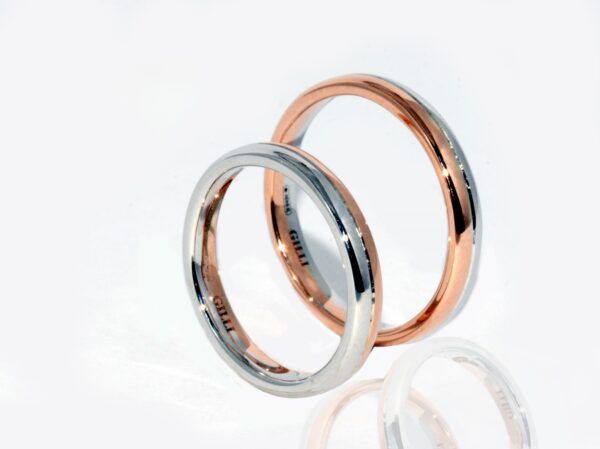 Fedi Bicolor in Oro Bianco e Rosa