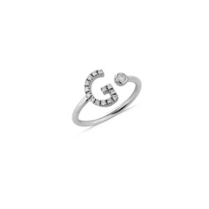 Anello oro bianco lettera G