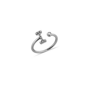 Anello oro bianco lettera I