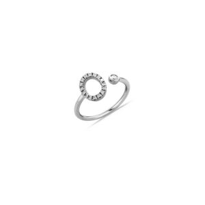 Anello oro bianco lettera O
