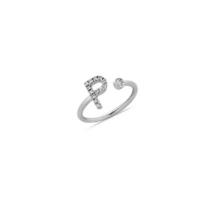 Anello oro bianco lettera P
