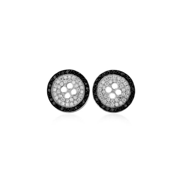 Bottoni Small Oro Bianco e Diamanti Bianchi e Black - immagine 2