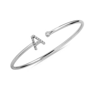 Bracciale oro bianco lettera A