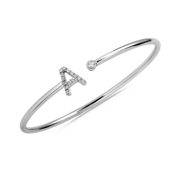 Bracciale oro bianco lettera A