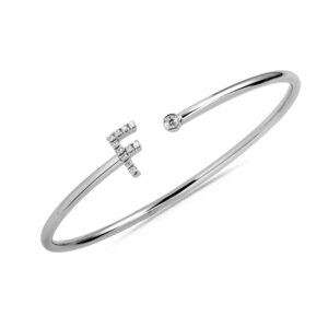 Bracciale oro bianco lettera F