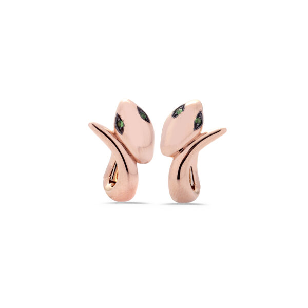 Orecchini Serpente Oro Rosa con Tzavoriti
