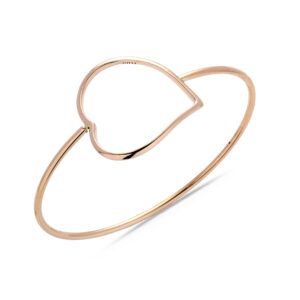 Bracciale Cuore con Canna in Oro Rosa