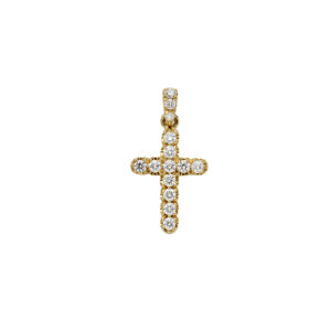Ciondolo Croce mod 1732 Oro Giallo e Diamanti Bianchi