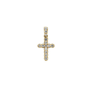 Ciondolo Croce mod 1731 Oro Giallo e Diamanti Bianchi
