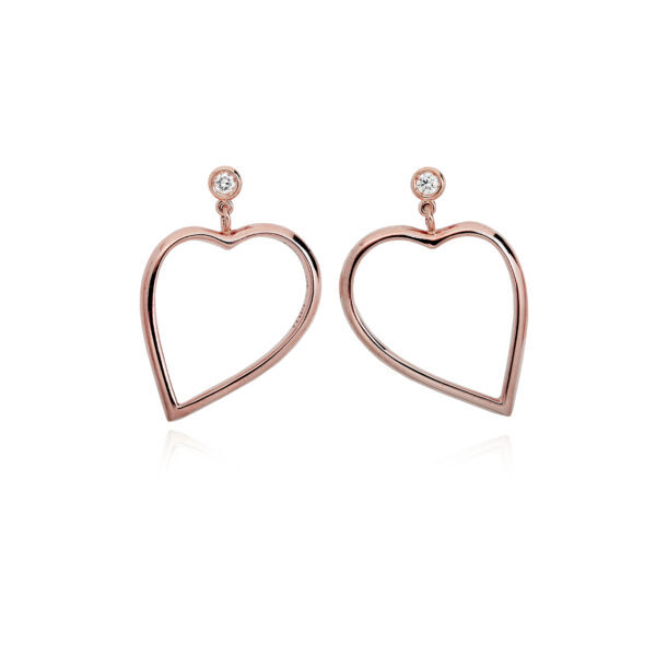Orecchini Cuore Oro Rosa