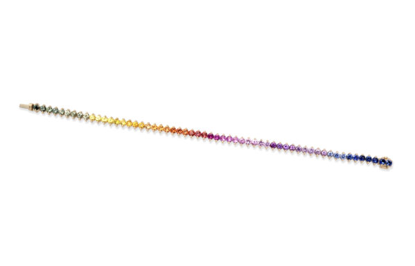 Bracciale Tennis oro Rosa con Zaffiri Multicolor - immagine 2