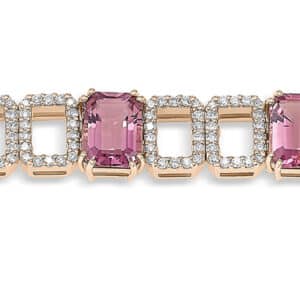 BRACCIALE ORO ROSA CON DIAMANTI E TORMALINE