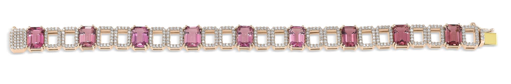 BRACCIALE ORO ROSA CON DIAMANTI E TORMALINE - immagine 2