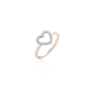 ANELLO ORO ROSA CUORE