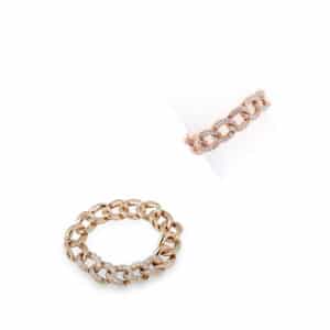 Anello Groumette Maglia Piccola Oro Rosa