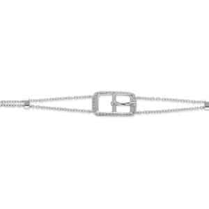 Bracciale Fibbia Oro Bianco e Diamanti