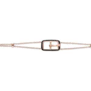 Bracciale Fibbia Oro Rosa e Diamanti Brown