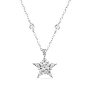 Girocollo Oro Bianco con Stella di Diamanti