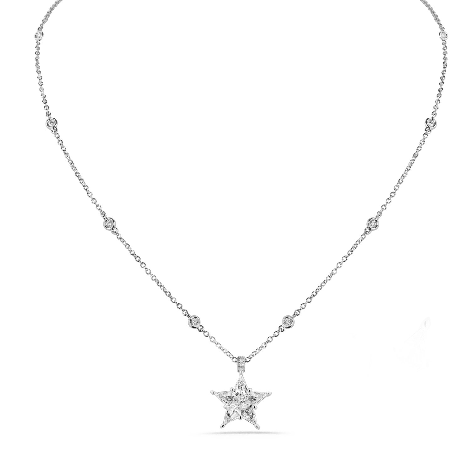 Ciondolo a stella di diamanti in oro bianco - Gilli Gioielli