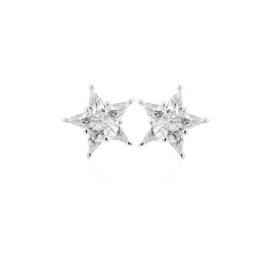 Orecchini Oro Bianco con Stelle di Diamanti
